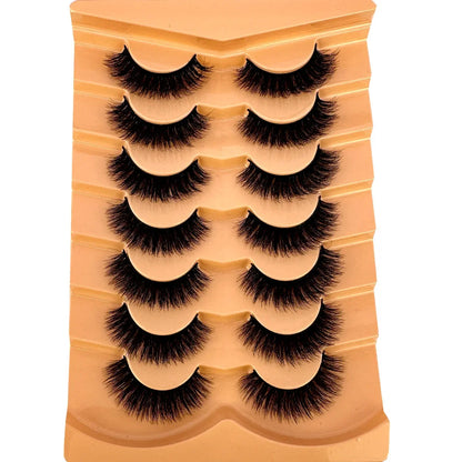 NEW 7pairs 8D Mink Lashes Natural Short False Eyelashes Mink Eyelashes 3D Mink Lashes Wispy HandMade Full Strip Lashes  Makeup