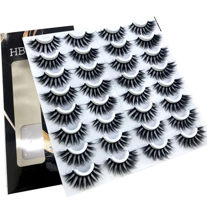 16 Pairs 3D Mink Lashes Natural False Eyelashes Dramatic Volume Fake Lashes Makeup Eyelash Extension Silk Eyelashes