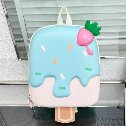 Ice Cream Children's Backpack Fashion Princess Schoolbag Kindergarten Baby Shoulders Bag 3D Cute Bookbag Kids Birthday Gifts