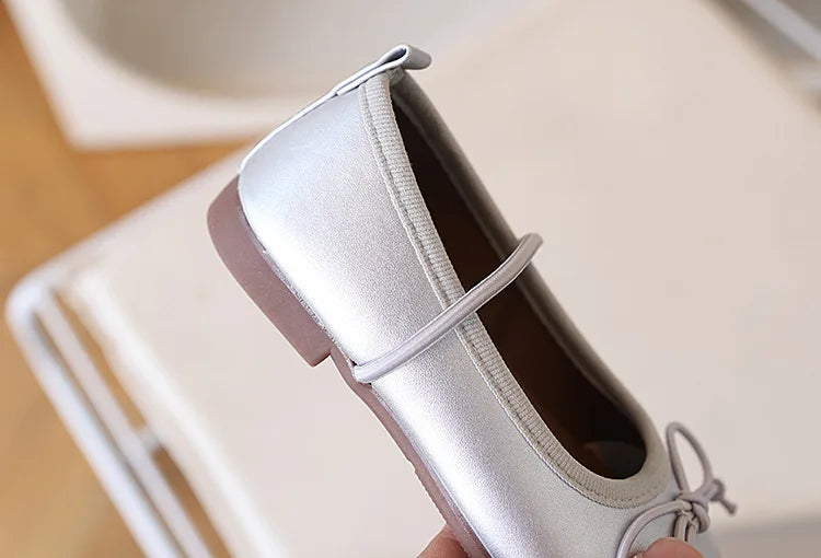 Children Flats Girls Shoes Spring Autumn Children Oxfords For Girl School Toddler Soft PU Leather Shoes Silver, Gold, Black