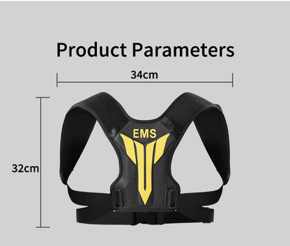 Electric Muscle Stimulator EMS Back Shoulder Vibration Stress Relief Massager Smart Muscle Toner Correct Body Posture USB Charge