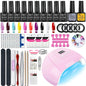 Gel Varnish Kit Professional Nail Gel Set With Nail Lamp Soak Off Nail Gel Polish Kit  Base Coat And Top Coat Manicure Tools Kit