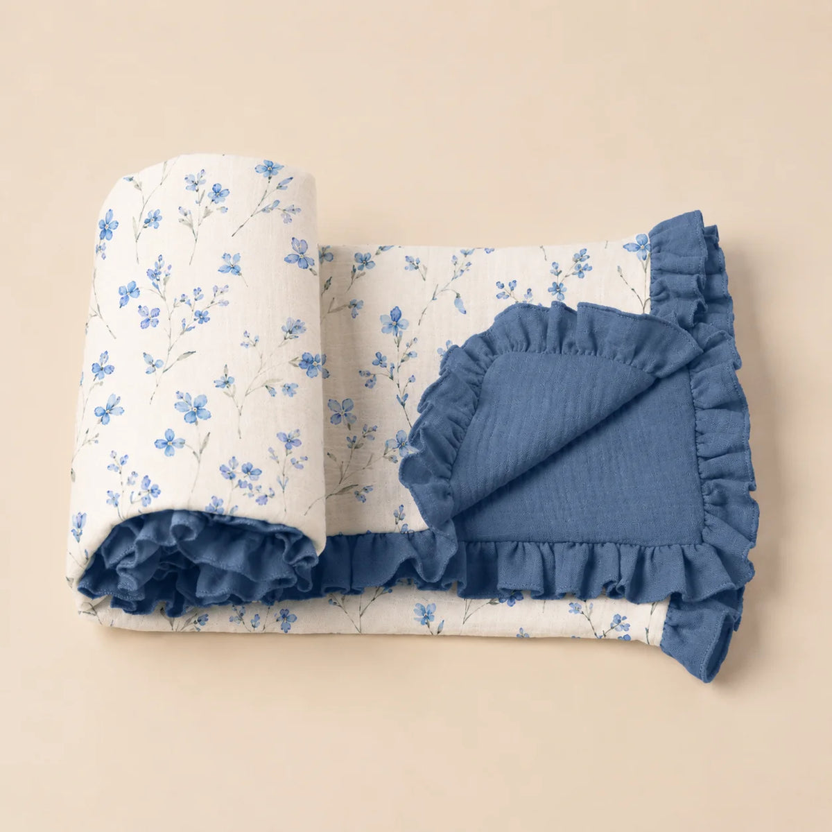 1PCS Soft Breathable Newborn Swaddle Blanket with Lace Edge Versatile Baby Wrap for Carriage Cover And Nursery Room Blanket Suit