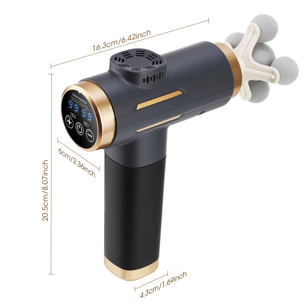 Electric Fascia Gun 24W 99 Gear Adjustable 11 Replacement Head Deep Tissue 8mm Percussion Massager Rechargeable Home Gym Massage