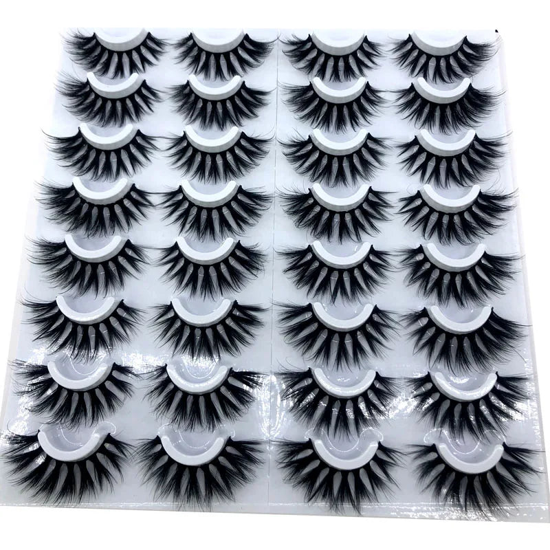 16 Pairs 3D Mink Lashes Natural False Eyelashes Dramatic Volume Fake Lashes Makeup Eyelash Extension Silk Eyelashes