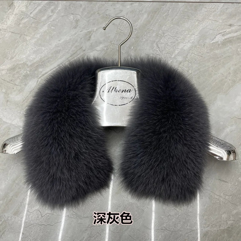 Real Fox Fur Collar Winter Men And Women's Fox Fur Square Collar Natural Fur Scarves For Ladies Neck Warmer Fur Scarf Shawls