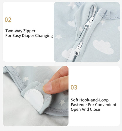 INSULAR Baby 100% Cotton Swaddling Cloth With Caps Envelope Type Newborn Cartoon Envelope Anti-Startle Adjustable Bedding Item