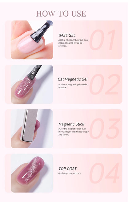 UR SUGAR 15ml Jelly Pink Cat Magnetic Gel Nail Polish Glitter ICE Soak Off Ceramic UV Gel Semi-permanent Nail Supplies Manicure