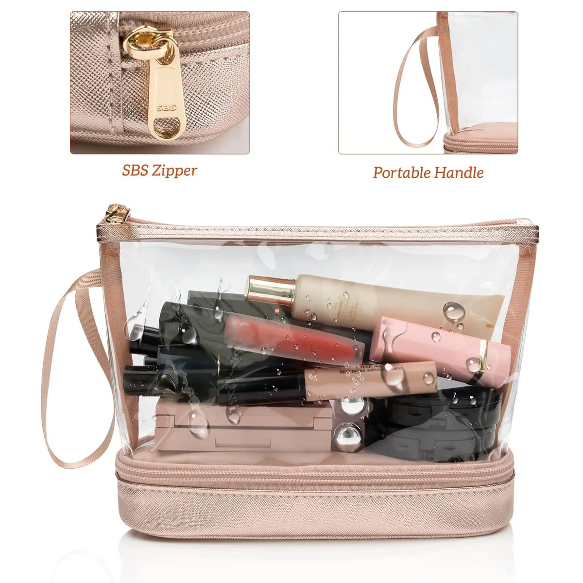  Double-Layer Large Capacity Makeup Bag, Multifunctional Wet and Dry Separation Travel Toiletry Bag, Makeup Brush Organizer