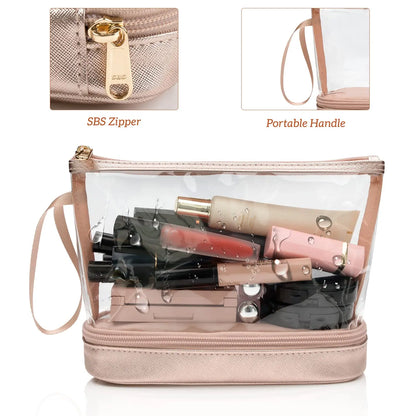  Double-Layer Large Capacity Makeup Bag, Multifunctional Wet and Dry Separation Travel Toiletry Bag, Makeup Brush Organizer