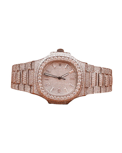 Moissanite Full White Gold Diamond Watch White Stick Dial Watches for Export Sale Hip Hop Diamond Watch Gift For Unisex