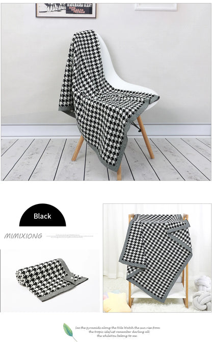 Baby Blankets Newborn Cotton Swaddle Wrap Plaid for Infant Kids Boys Girls Ultra-Soft Reversible Knitted Toddler Receiving Mats