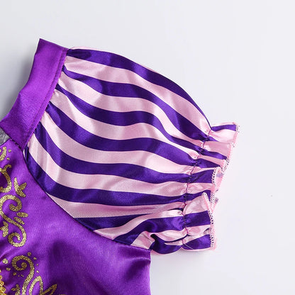 Girls Rapunzel Costume Children Cosplay Tangled Princess Dress Kids Halloween Carnival Birthday Pageant Party Clothes