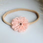 1.6in Woolen Flowers Baby Girls Nylon Headbands Kid Handmade Elastic Hairbands Children Hair Accessories Vintage Toddler Winter
