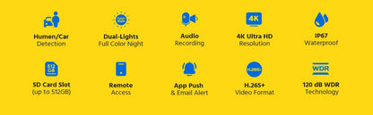 ANNKE 8CH 4K IP Camera Security System 265+ 8MP Poe Camera Two Way Audio Video Surveillance CCTV 4MM Lens Support 256G Card IP67