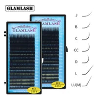 GLAMLASH L+/LC/LD/LU(M)/N Curl 7~15mm MIX 16rows/Case Mink Eyelash Extension Individual Lashes Soft False Eyelashes