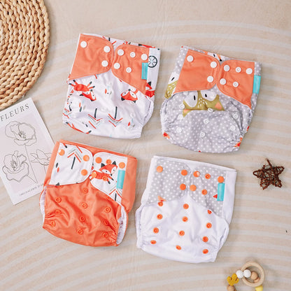 Kangobaby #My Soft Life# 4pcs Set Suede Cloth Baby Cloth Diaper Reusable Washable Newborn Nappies