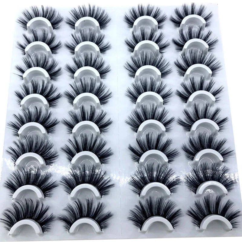 16 Pairs 3D Mink Lashes Natural False Eyelashes Dramatic Volume Fake Lashes Makeup Eyelash Extension Silk Eyelashes