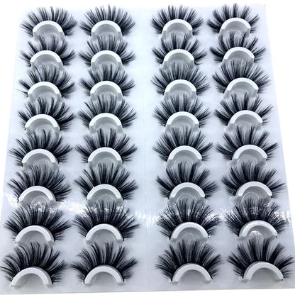 16 Pairs 3D Mink Lashes Natural False Eyelashes Dramatic Volume Fake Lashes Makeup Eyelash Extension Silk Eyelashes