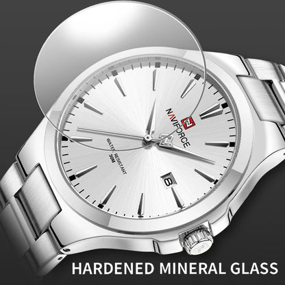 NAVIFORCE Trend Watch for Men Casual Date Display Waterproof Quartz Military Stainless Steel Strap Man Watches Relogio Masculino
