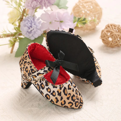 2026 New Infant Newborn Baby Girl High Heels Shoes Princess Bow First Birthday Party Shoes Photo Props Shoes 0-12M