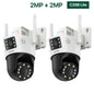 ZOSI C298 8MP/4MP Dual-Lens Wired WiFi PTZ Security Camera Outdoor Wide Angle 8X Hybrid Zoom AI Detection 360 Surveillane Camera