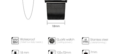 Shengke Fashion Black Watch for Women Classic Relogio Feminino Quartz Ladies Watch Woman Adjustable Mesh Strap Montre Femme