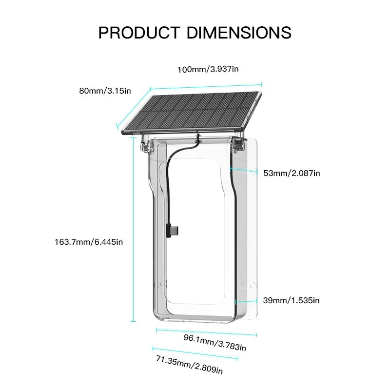 IP65 Waterproof Outdoor Wireless Doorbell with Solar Rain Cover Camera Tuya Eye Digital Door Peepholes Smart Home Video Intercom