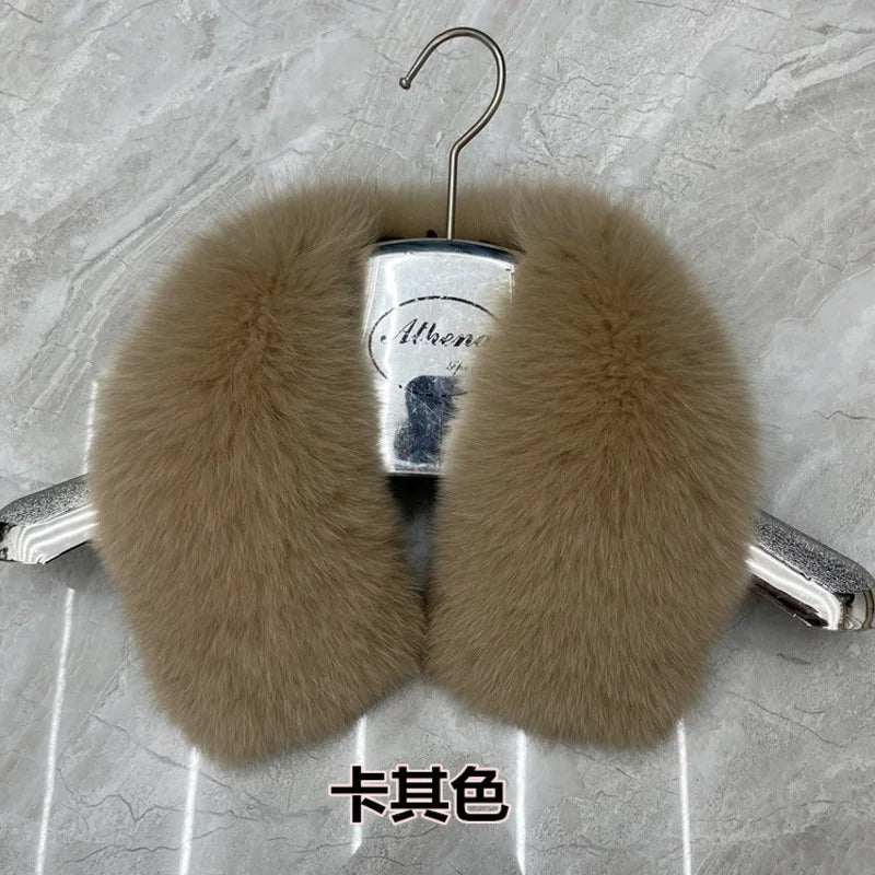 Real Fox Fur Collar Winter Men And Women's Fox Fur Square Collar Natural Fur Scarves For Ladies Neck Warmer Fur Scarf Shawls
