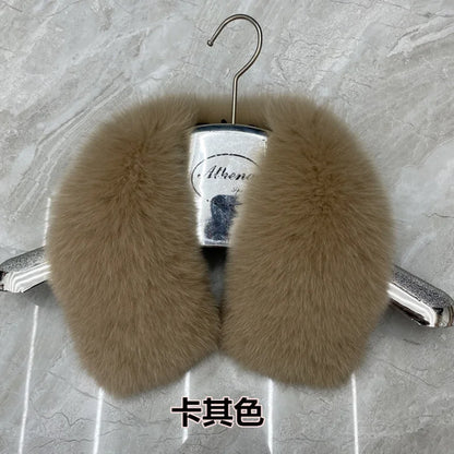 Real Fox Fur Collar Winter Men And Women's Fox Fur Square Collar Natural Fur Scarves For Ladies Neck Warmer Fur Scarf Shawls