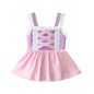 Fairy Tale Princess Swimsuit for Girls Elsa Anna Snow White Swimwear Belle Child Kids Toddler 2-8Y Bathing Suit with Skirt