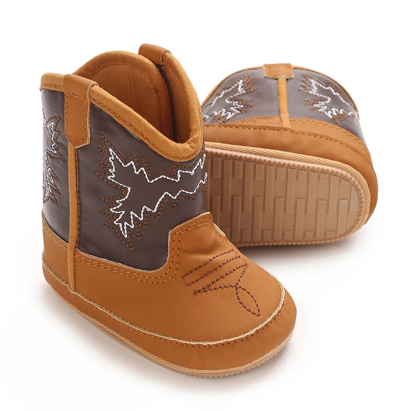 Infant Boy Girls Autumn Winter Snow Boots Embroidery Warm Baby First Walker Shoes for Christmas Baby Shower