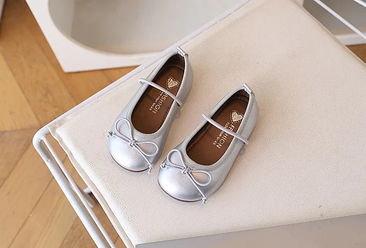 Children Flats Girls Shoes Spring Autumn Children Oxfords For Girl School Toddler Soft PU Leather Shoes Silver, Gold, Black