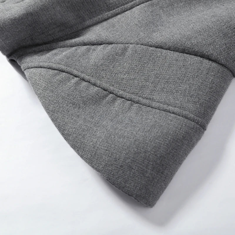 Casual Solid Woolen Top Pants Set Women Puff Full Sleeve Closed Waist Blouse Straight Trousers Sets 2026 Autumn Winter Lady Suit