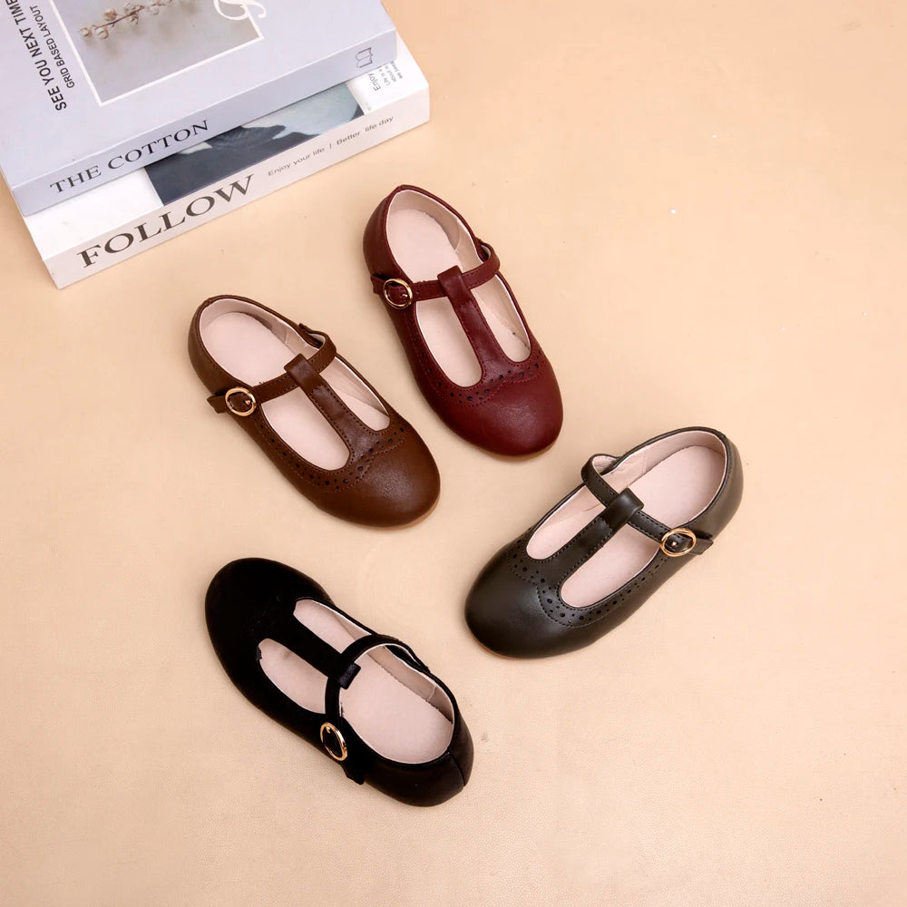 Ali Plus Kids Shoes Children Leather Flats Baby Girls Sole Brogue Performance Shoes Boys Party Mary Jane Toddler Slip On Oxfords