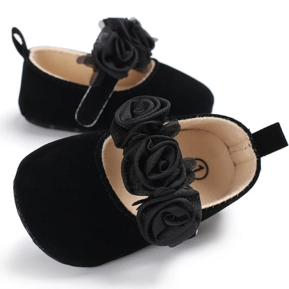 Baby Learning Walk Shoes, Elegant 3D Flower Infant Crib Shoes,Multi Style Soft Dress Footwear for Newborn Baby Girls 0-18Months