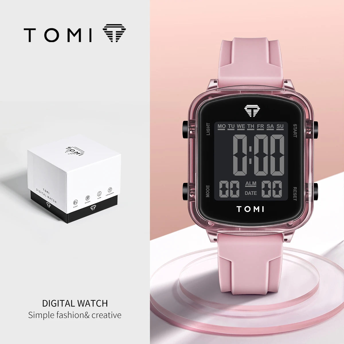 TOMIFashionable new electronic watches; Trendy couple watches; Same style for men and women; Wrist watches in gift boxes.