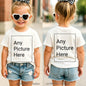 Personalized Kids T‑Shirts Front Back Print Customized Girl Short Sleeve T‑shirt Custom Photo Text Logo Tee For Girls Casual Tee