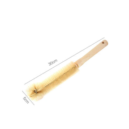 Kitchen Cleaning Tools Drink Bottles Glass Scrubbers Cleaning Brush Wooden Bottle Cleaning Brush with Long Handle