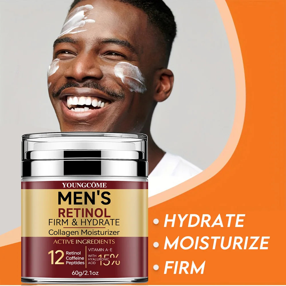 Men's Retinol Firming Face Cream Skincare Moisturizing Collagen Brightening Smooth Wrinkles Facial Face Men Skin Care Treatment