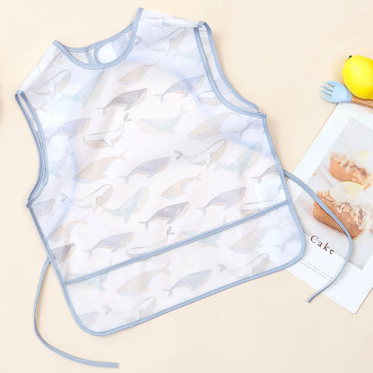 1 Pc 100%Polyester Waterproof Baby Bibs for Infant Toddler Cute Sleeveless Feeding Apron Bib Meal Burp Cloths