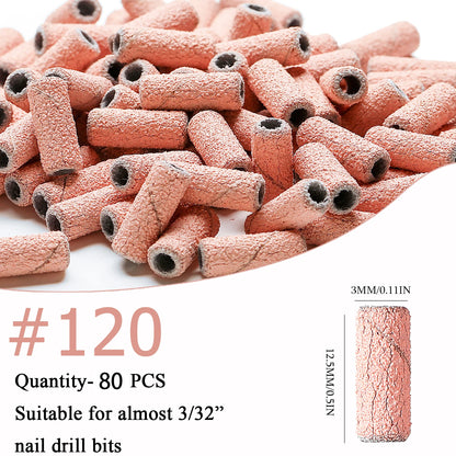 3mm 80pcs Mini Zebra Nail Sanding Bands Electric Machine Nail Drill Bits UV Gel Acrylic Polish Remover For Nails Accessory Tool