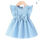 Newborn Baby Girl's Bow Sleeveless Christmas Dress Infant Cute Princess Birthday Party Dresses Toddler Clothing for 0-24 Months