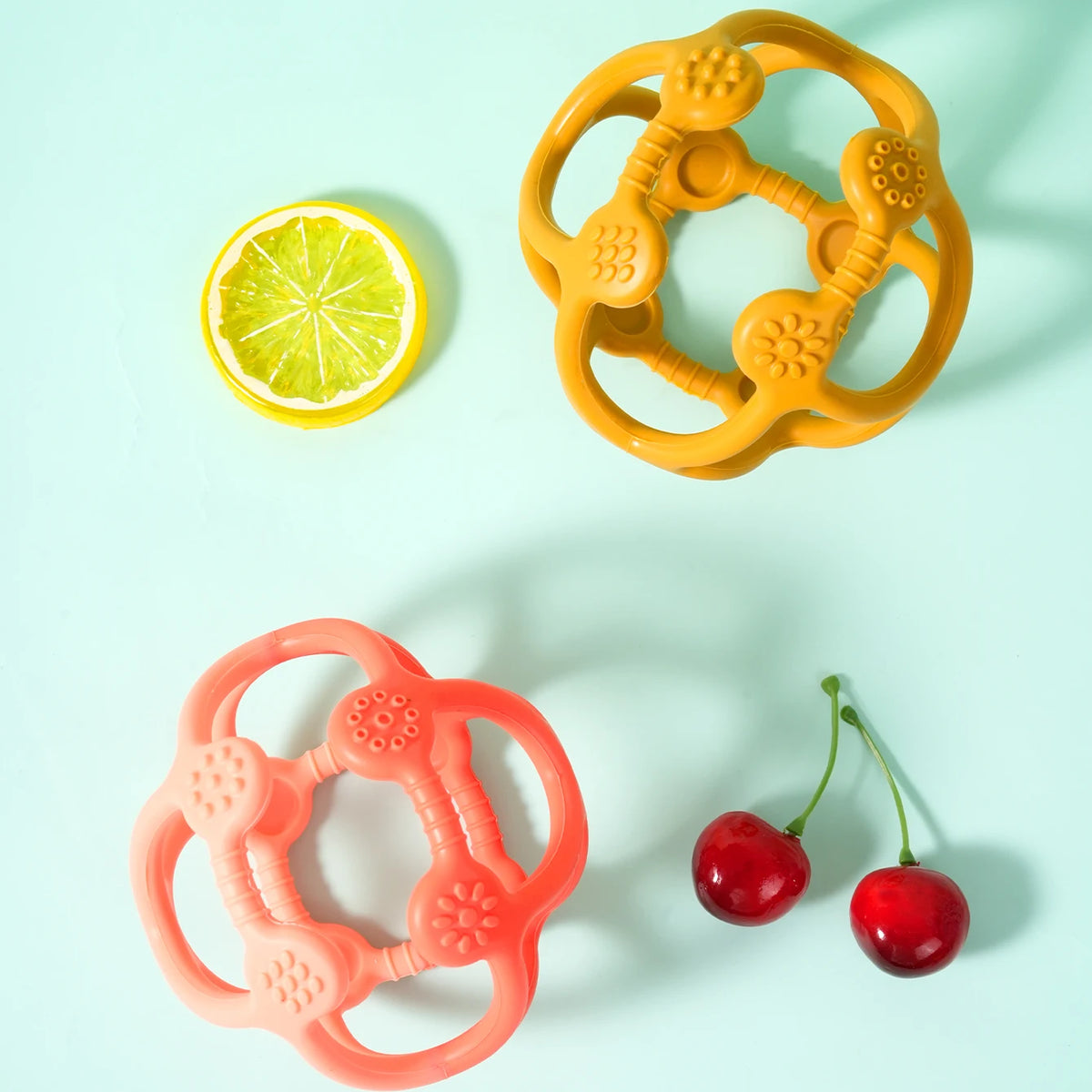 Color Kids 1PCS Silicone Baby Toy Ball Shape Chewing Toys Toddler Teether Toy BPA Free Teething Toys For Babies Soft Baby Stuff