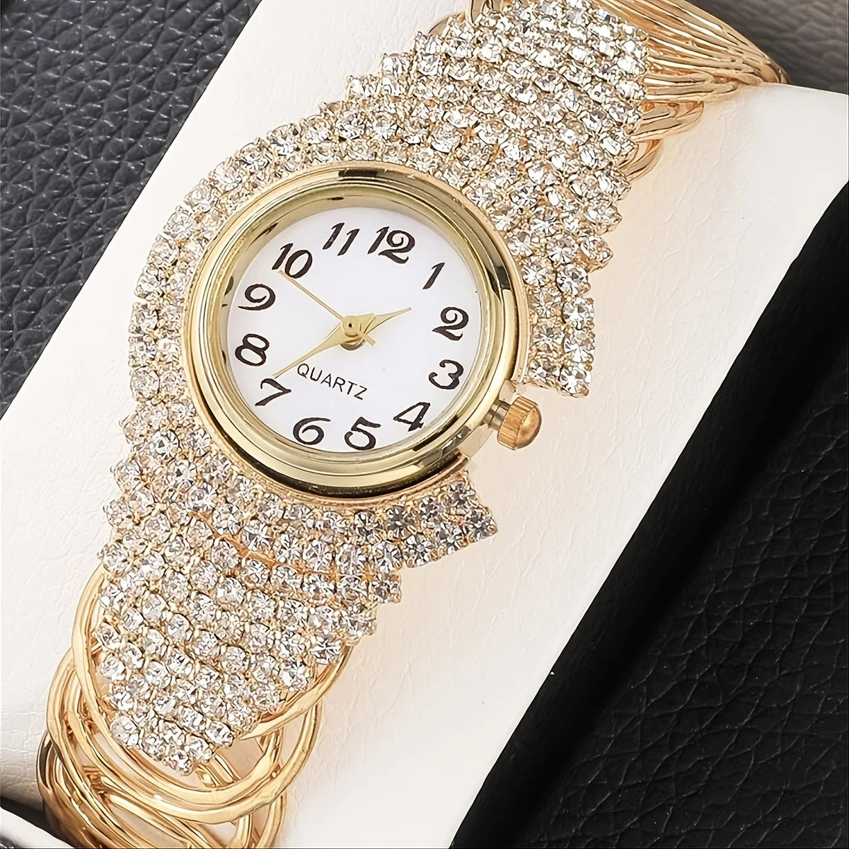 Elegant Full Rhinestone Women Watches Fashion Bracelet Bangle Round Dial Ladies Quartz Wristwatch Relogio Feminino