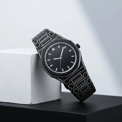 Rebirth Octagonal Comic-Style Watch, Two-Dimensional Line Art Quartz Watch, Simple Unisex Waterproof Watch for Both Men and Women