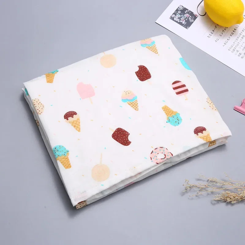 120cm*110cm Swaddle Blanket Baby Cotton Muslin Wrap Baby Blankets Newborn Swaddle Bedding
