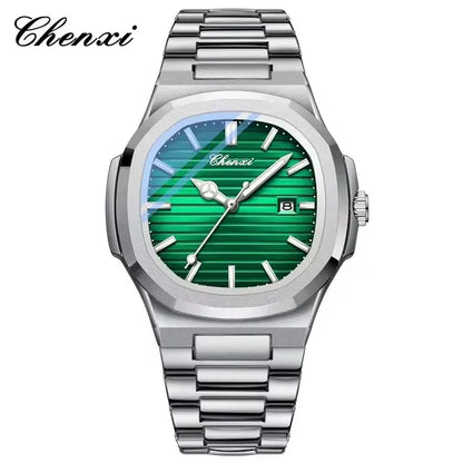 CHENXI 8222 Fashion Couple Quartz Watch Waterproof Night Light Date Stainless Steel Strap Casual Date Men's and Women's Watch