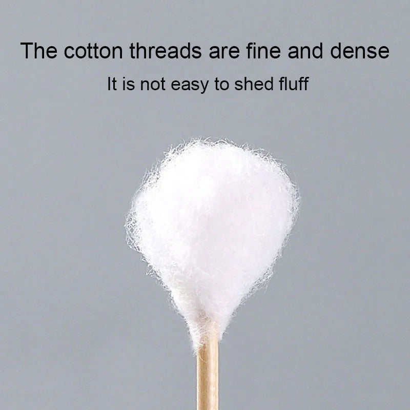 1000Count Cotton Swabs Cotton Swabs for Ears Double Round Bamboo Sticks Cotton Buds Suitable for Makeup and Cleaning HZM01