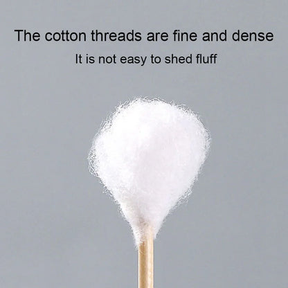 1000Count Cotton Swabs Cotton Swabs for Ears Double Round Bamboo Sticks Cotton Buds Suitable for Makeup and Cleaning HZM01